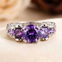 Cirellia™ - Anello Retrò in Argento con Ametista