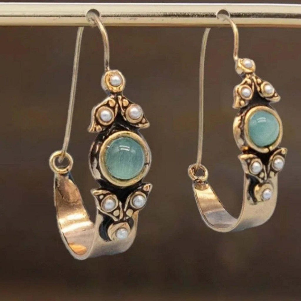 Orecchini a cerchio in perla cabochon argento classico