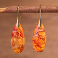 Orecchini Pendenti in Pietra Naturale Arancione Bohemien