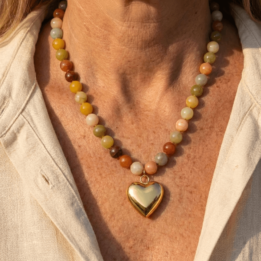 Collana a Cuore in Pietre Naturali Bohemien