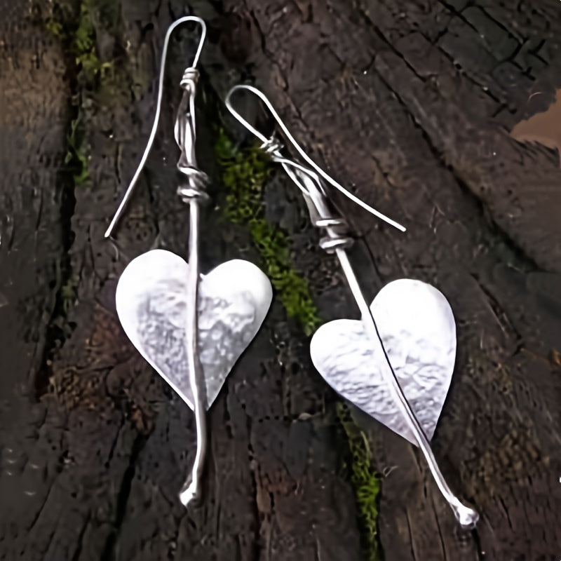 Orecchini Pendenti a Foglia a Cuore Bohemien