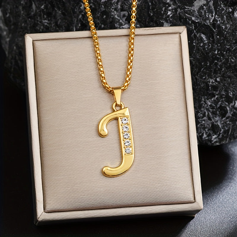 Collana con Iniziale in Cristallo | Oro