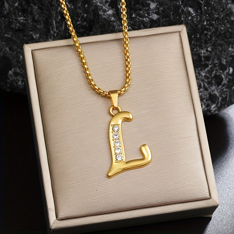 Collana con Iniziale in Cristallo | Oro