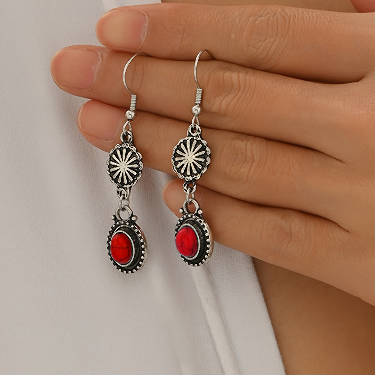 Set di Collana e Bracciale Floreale Bohemien Turchese