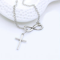 Aureolux™ - Collana con Pendente a Croce Eterna in Oro Bianco