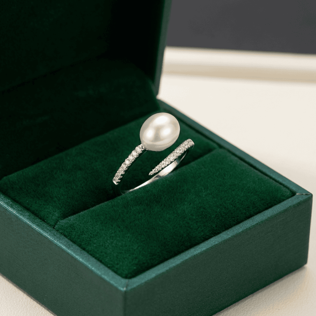 Anello Aperto a Bracciale con Perla