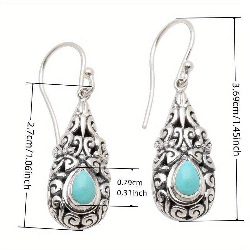 Orecchini a goccia in filigrana turchese vintage boho