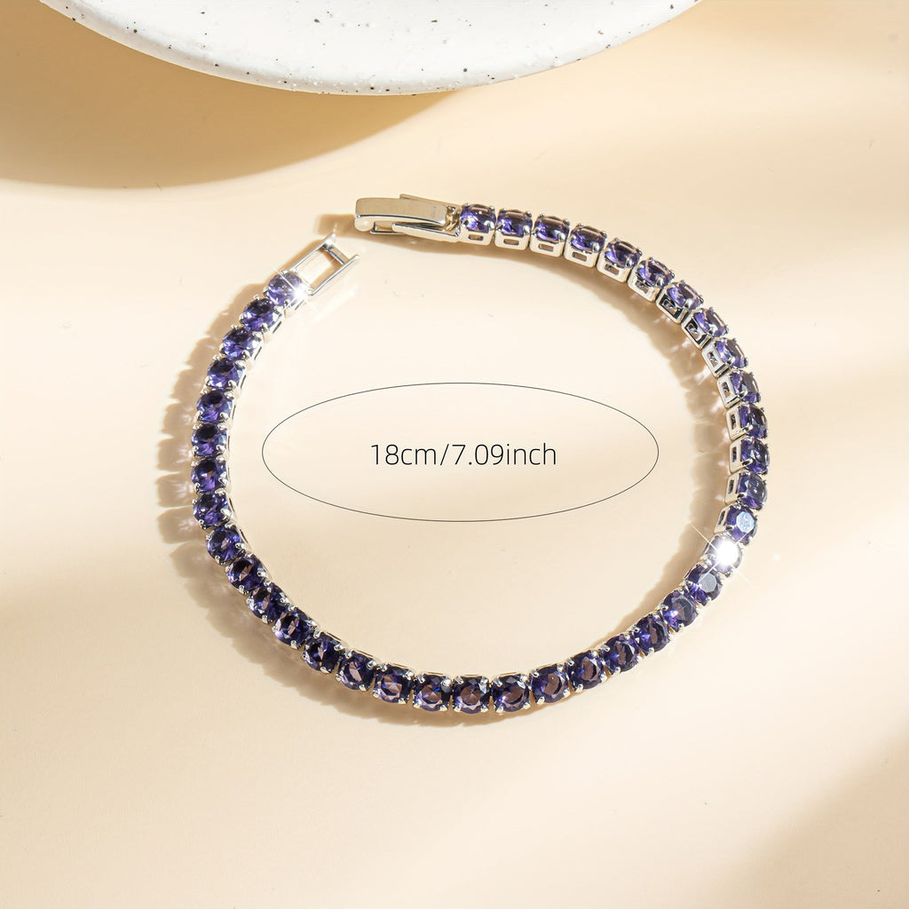 Braccialetto Tennis in Cristallo Zirconia Viola Boho