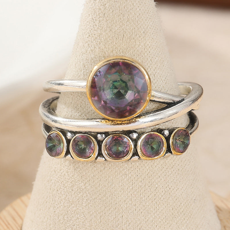 Anello in zirconia cubica artistica in stile bohemien