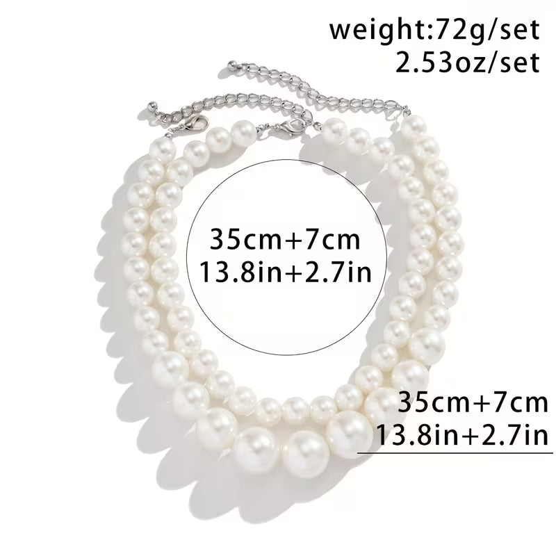 Collana con Perle a Doppio Statement