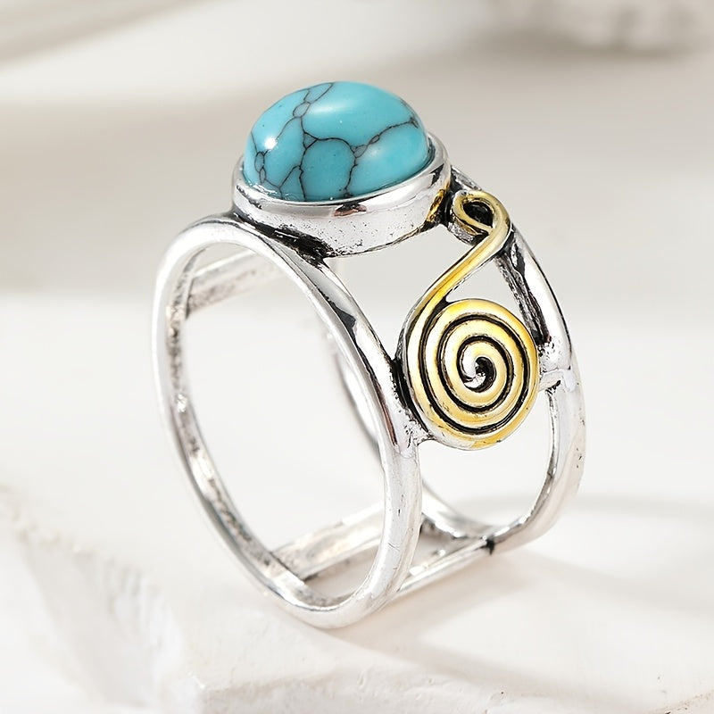 Anello Bohemien in Pietra Turchese Bicolore