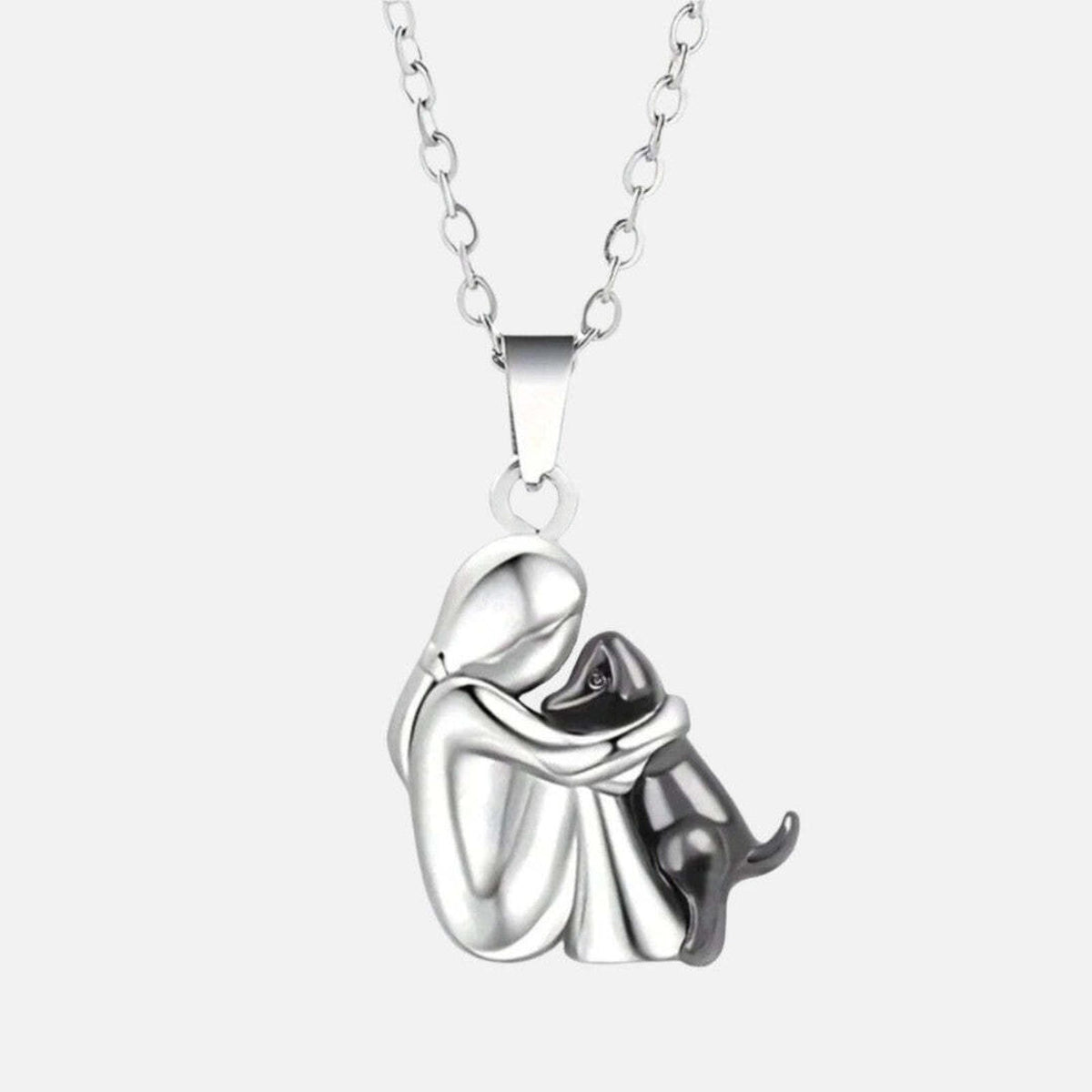 "Per Sempre nel Tuo Cuore" Collana con Pendente Abbraccio per Cani