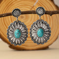 Orecchini Vintage Bohemien con Motivo Tondo in Turchese