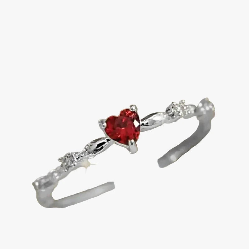 Anello Cuore Oro Rubino