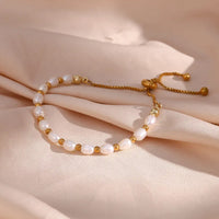 Elegante Bracciale in Perle e Oro