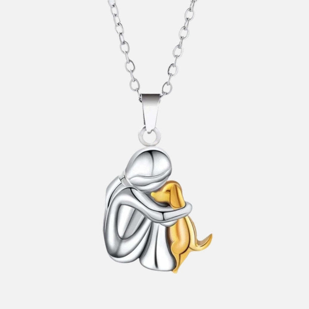 "Per Sempre nel Tuo Cuore" Collana con Pendente Abbraccio per Cani