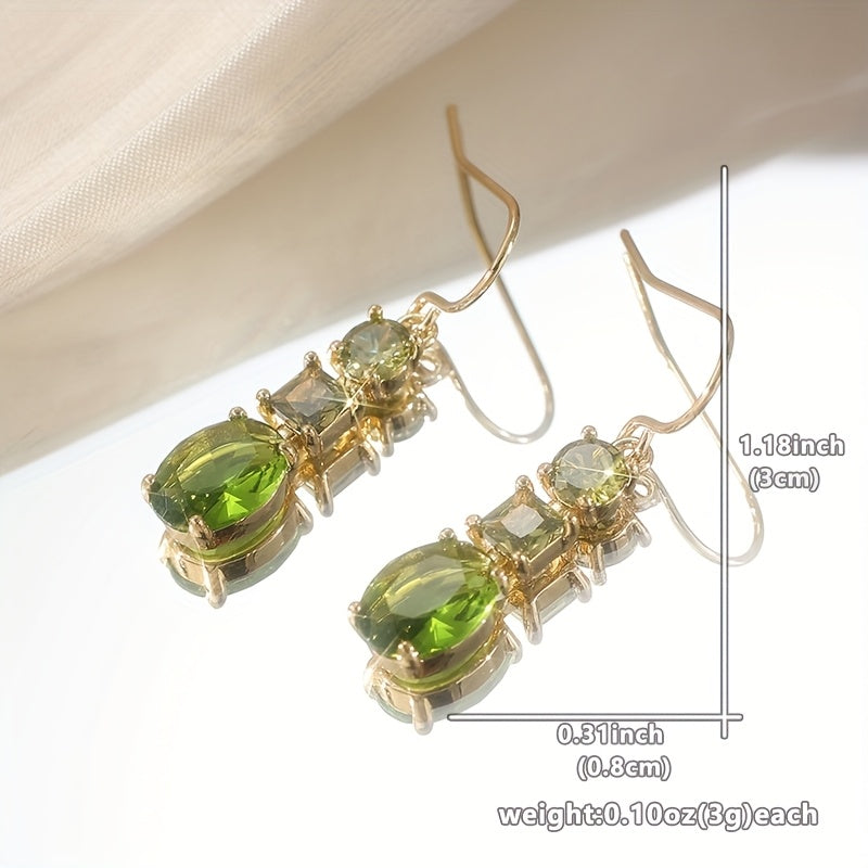 Orecchini Geometrici in Zirconia Verde Boho