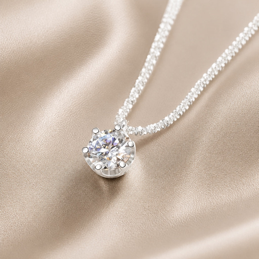 Collana Eternity con Zirconi in Oro Bianco