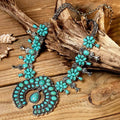 Collana con Pendente a Fiore Turchese Bohemien