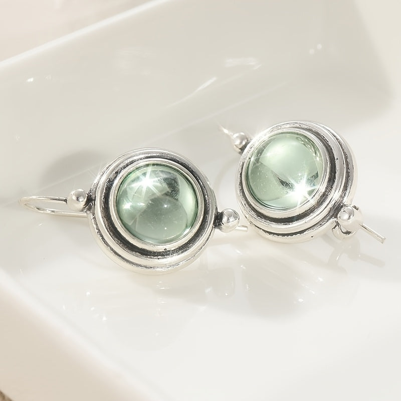 Orecchini Pendenti in Zirconia Cubica Verde Bohemien