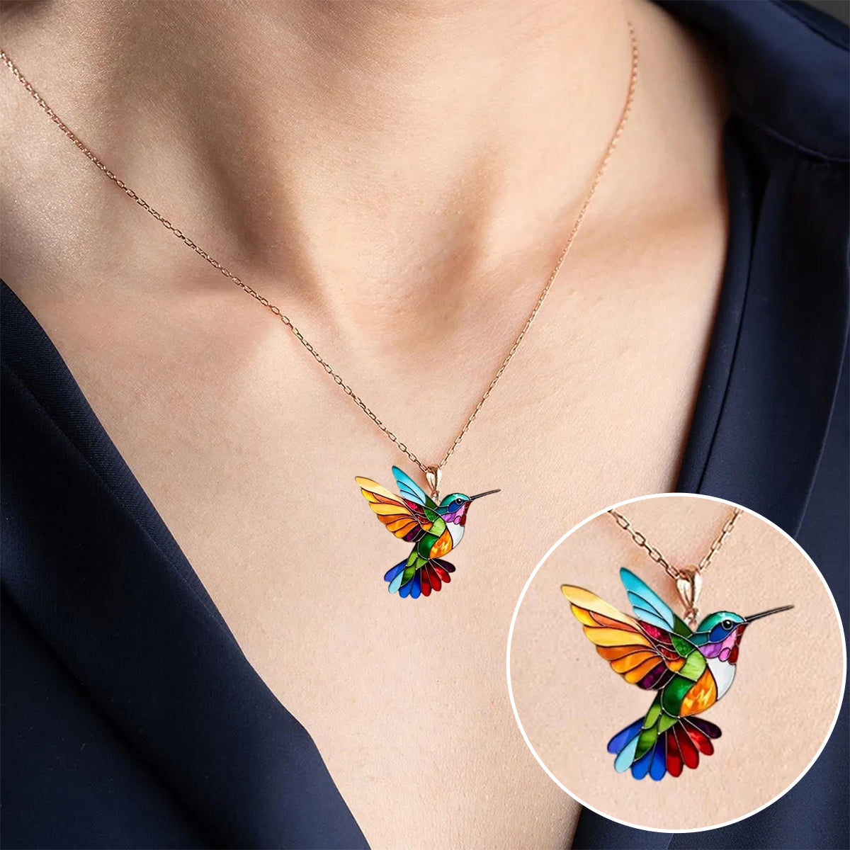 Bellissima Collana a Forma di Colibrì con Orecchini Bonus – Offerta a Tempo Limitato