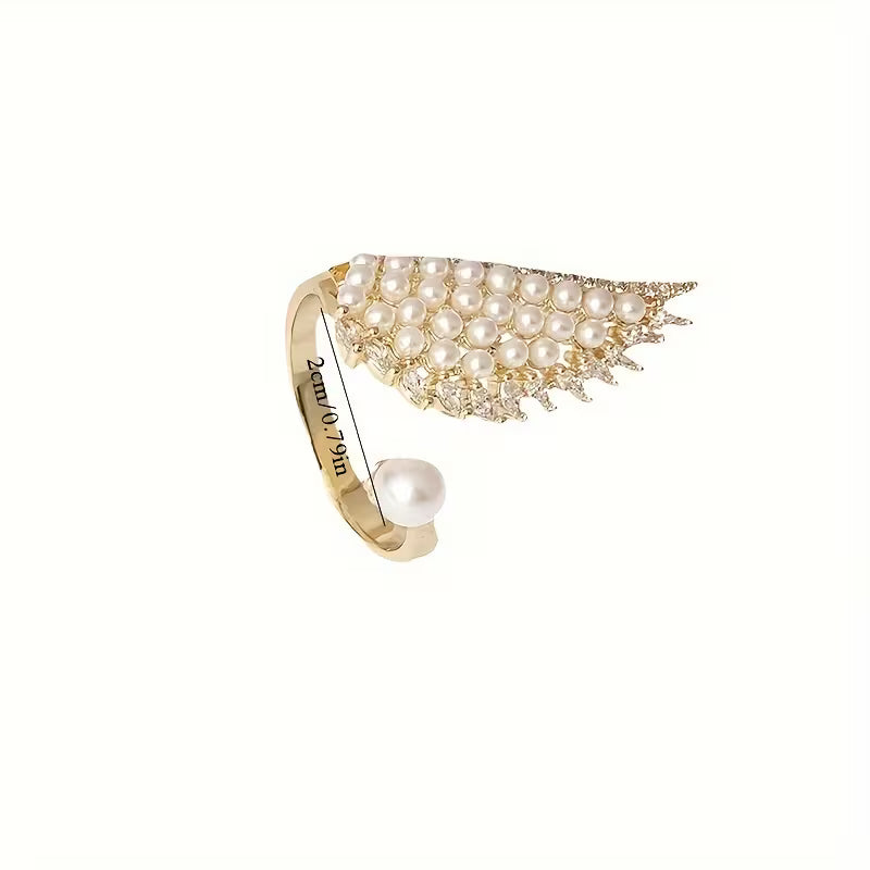 Anello con Ali di Perla Angelica