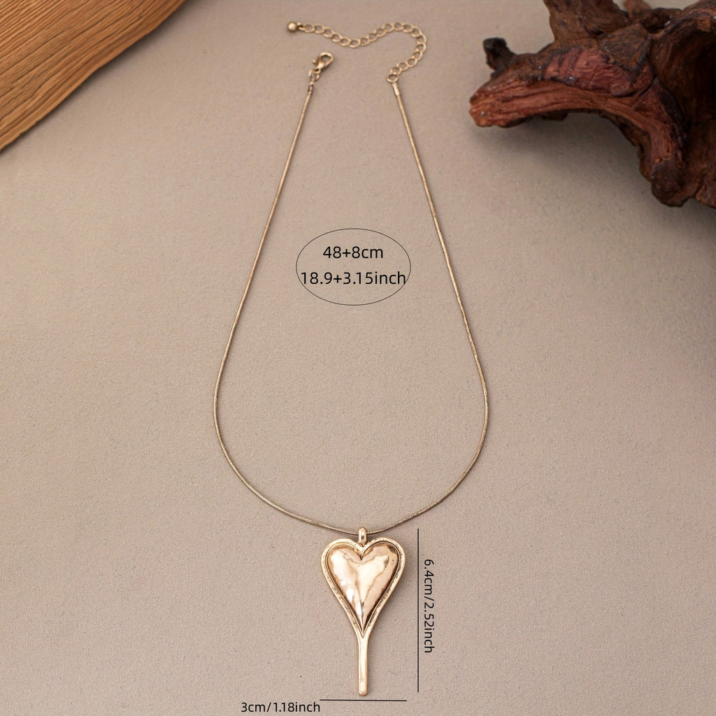 Collana con Pendente a Cuore Minimalista Bohemien