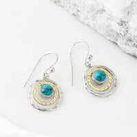 Orecchini Boho Saturno in Turchese e Oro