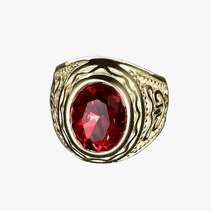 Anello in Oro Rubino Inciso