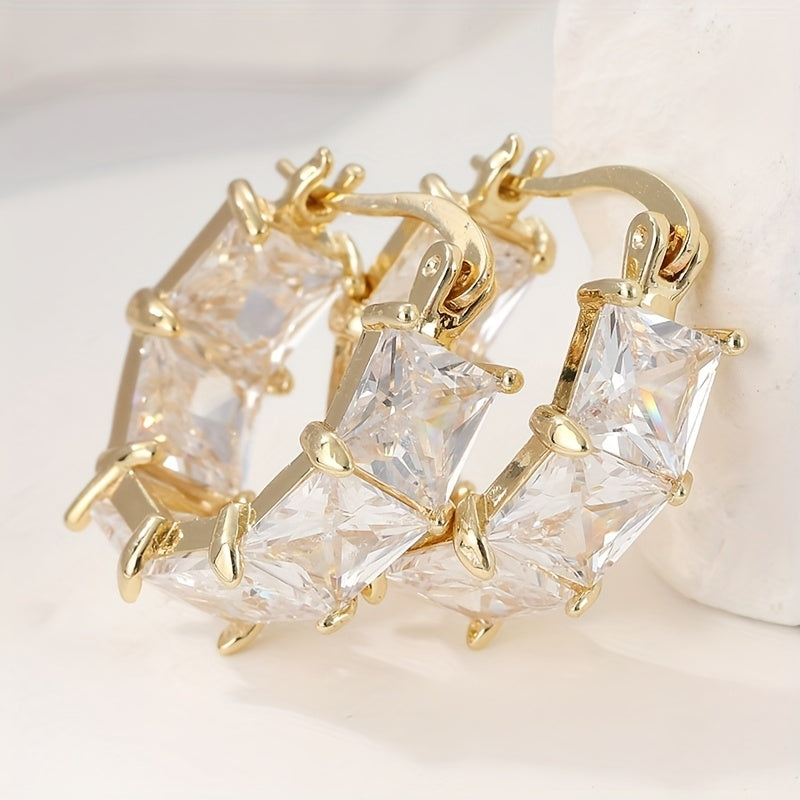 Orecchini a Goccia Vintage Boho in Zirconia Cubica Trasparente