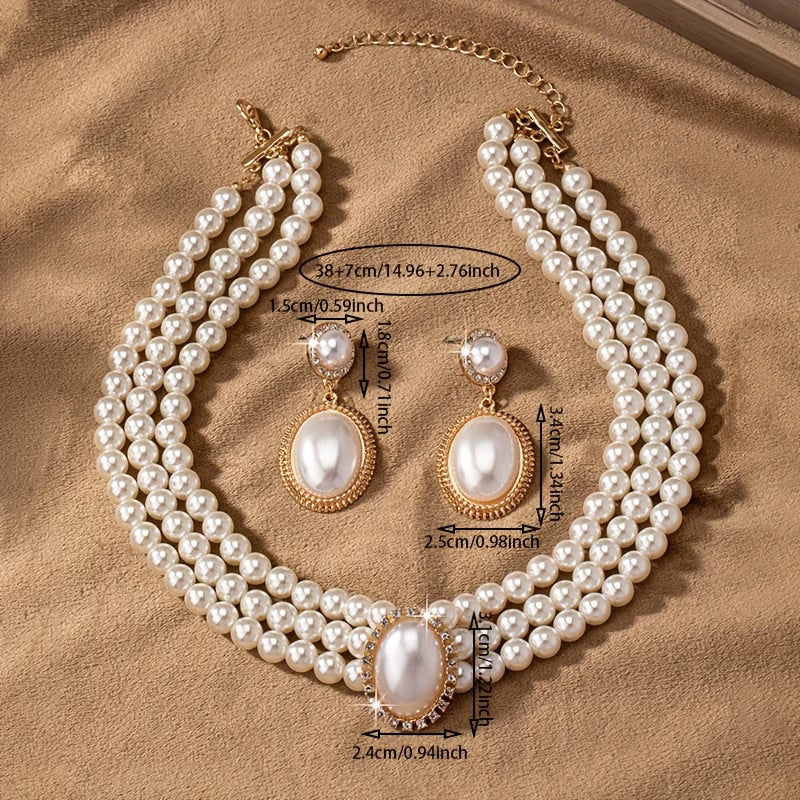 Set di gioielli con perle classiche