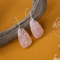 Orecchini a Goccia in Pietra Naturale di Quarzo Rosa Bohemien