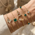 Set di Braccialetti in Cristallo Verde Hallow Heart