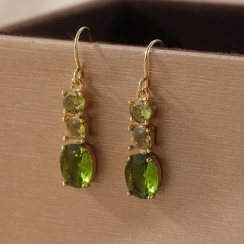 Orecchini Geometrici in Zirconia Verde Boho