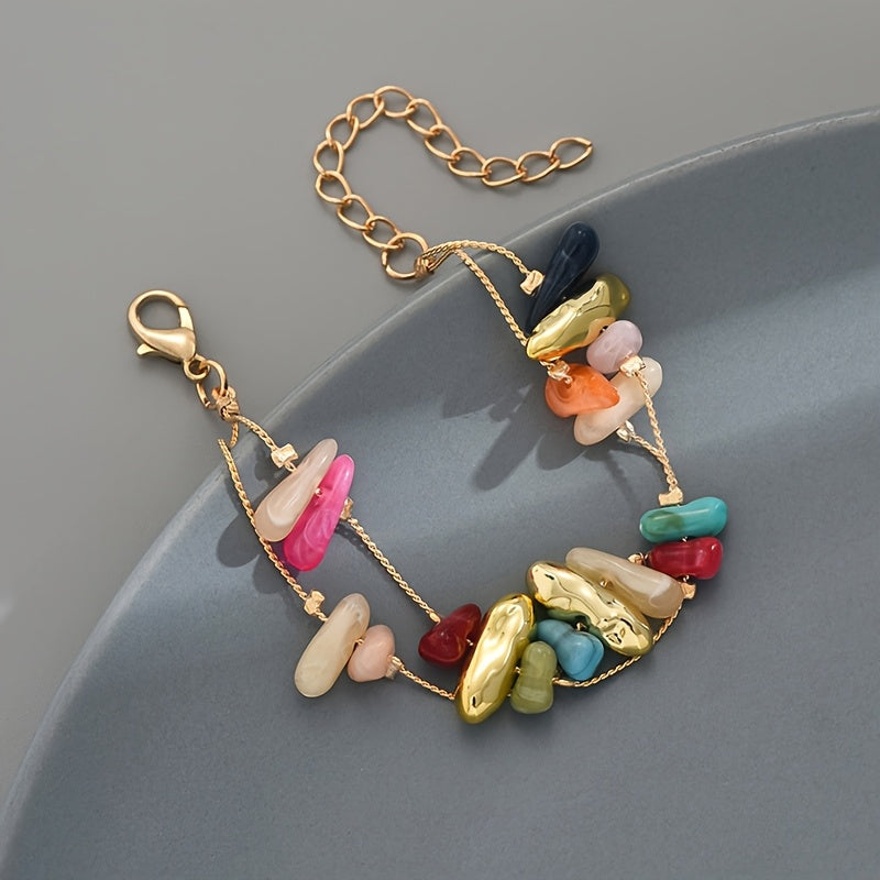 Bracciale Boho con Charm e Perline Multicolore