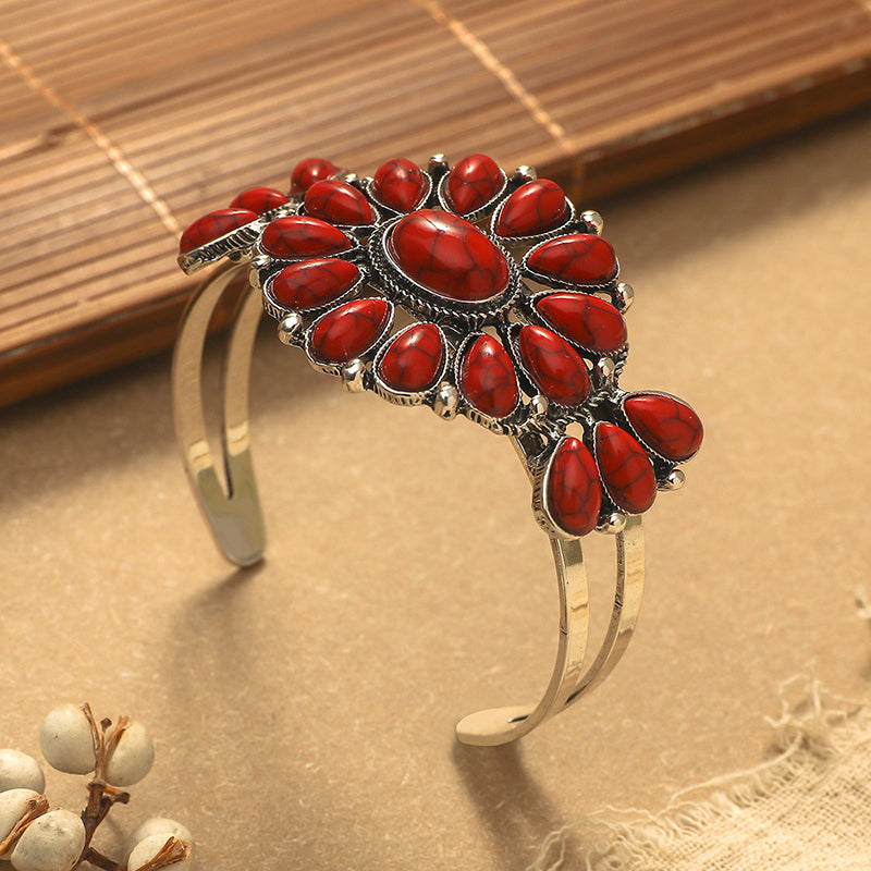 Bracciale Vintage Bohemien Etnico Turchese