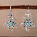 Orecchini a Goccia di Fiori Turchesi Vintage Bohemien