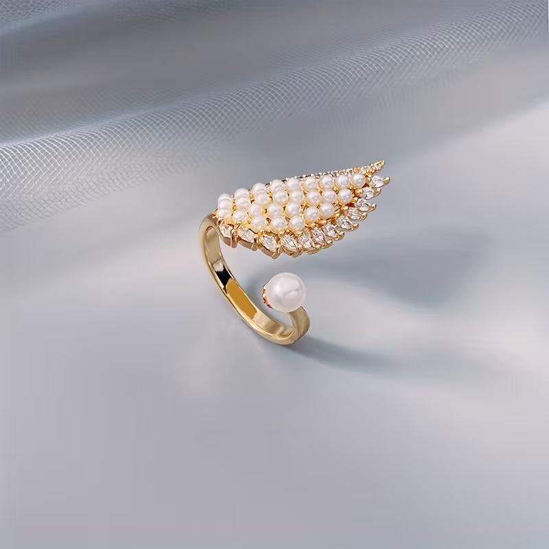 Anello con Ali di Perla Angelica