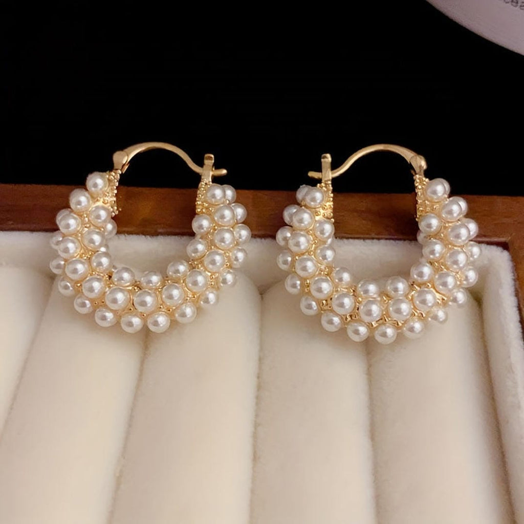Orecchini a cerchio con perle Bubble