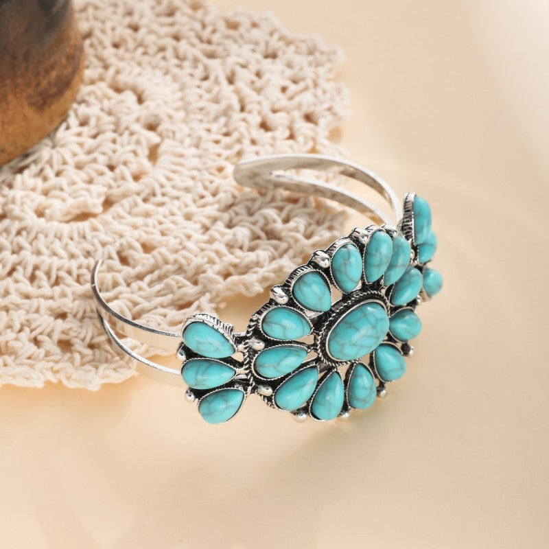 Bracciale Vintage Bohemien Etnico Turchese