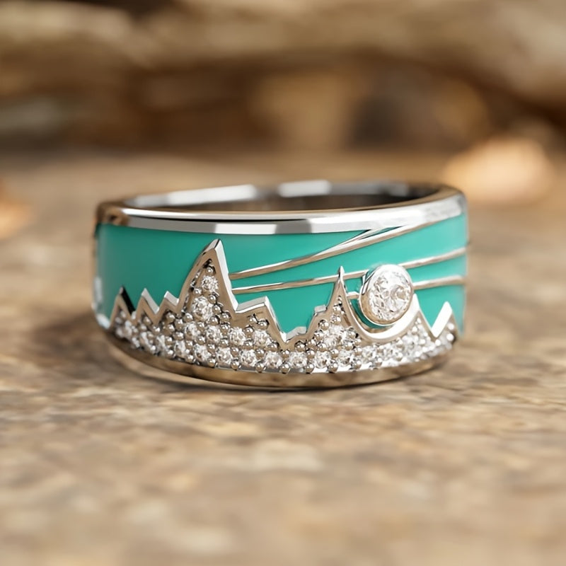 Anello Sole di Montagna in Zirconia Bohemienne