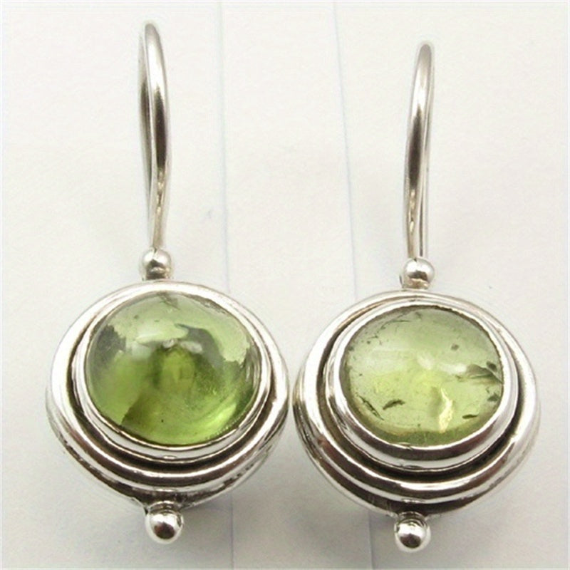 Orecchini Pendenti in Zirconia Cubica Verde Bohemien