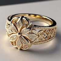 Anello in Oro con Zirconia Floreale Esotica