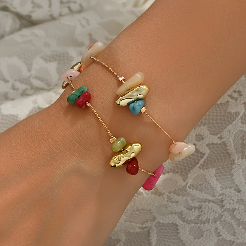 Bracciale Boho con Charm e Perline Multicolore