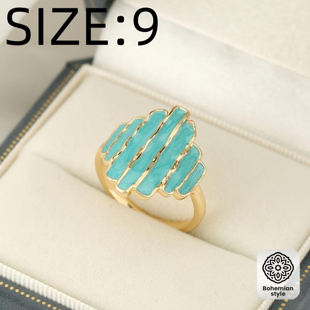 Anello Dipinto Verde Menta Bohemien