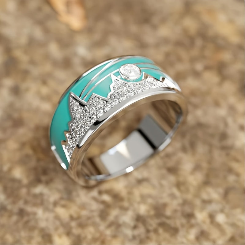 Anello Sole di Montagna in Zirconia Bohemienne