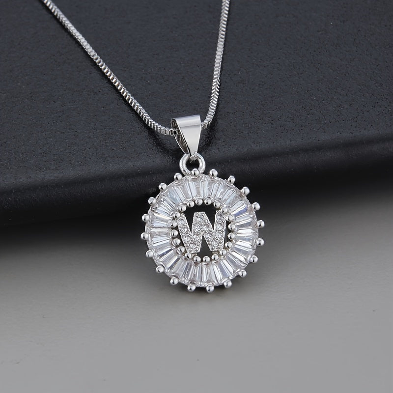 Collana in oro bianco con iniziale "Z" e zirconi