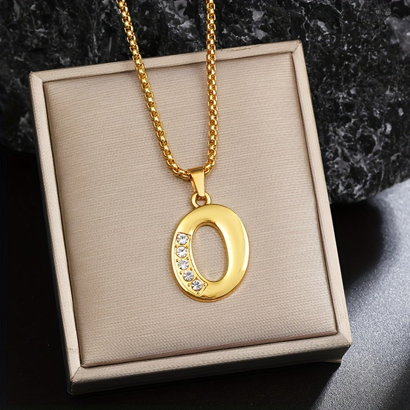 Collana con Iniziale in Cristallo | Oro