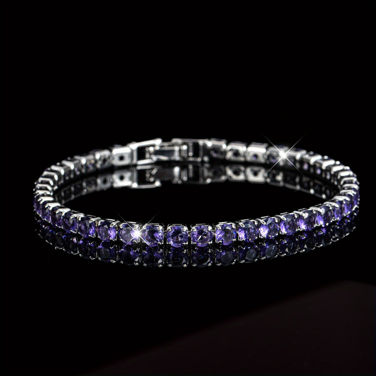 Braccialetto Tennis in Cristallo Zirconia Viola Boho