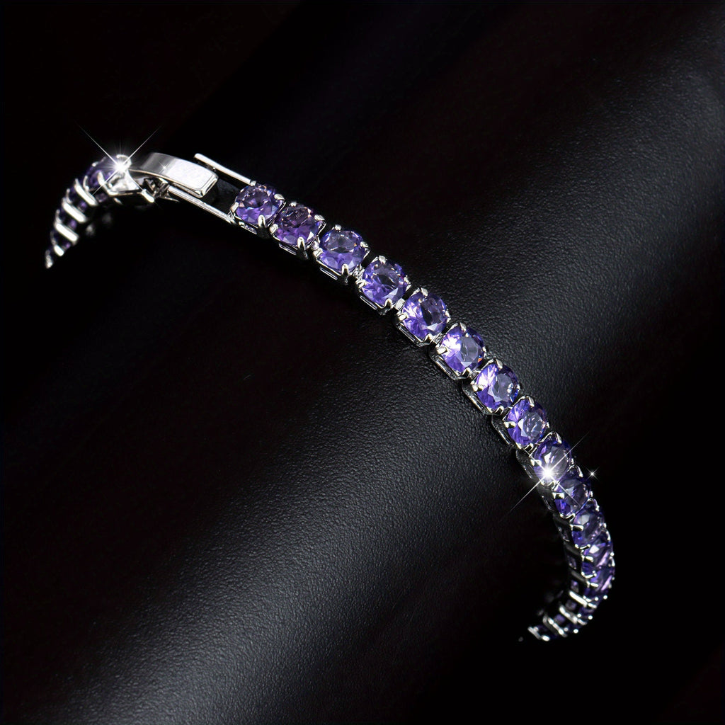 Braccialetto Tennis in Cristallo Zirconia Viola Boho